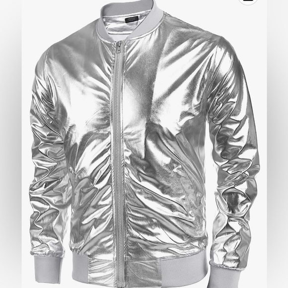 Coofandy Jackets & Coats Coofandy Mens Metallic Jacket 7s Disco